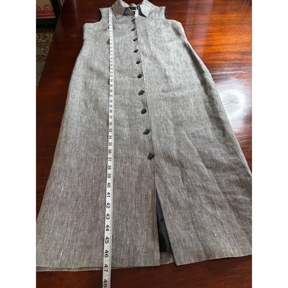 Talbots VTG Irish Linen Maxi Shirt Dress 8P Lined Quiet Luxury Summer Staple - Picture 6 of 8